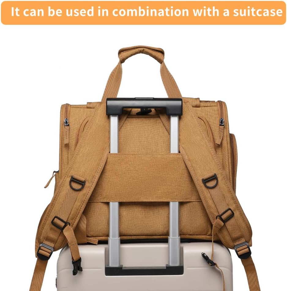 Pet Backpack Carrier for Small Dogs Medium Cats, Puppies - Brown +Two-Shoulder / 16.5"L x 9.0"W x 13.0"H - image 3