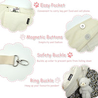 NATUYA Small Dog Cat Carrier Sling - white / Canvas-Adjustable Strap - image 3
