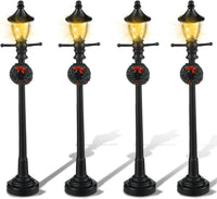 Mudder 12 Pcs Christmas Miniature Village Lamp Post Light - Vivid / 4