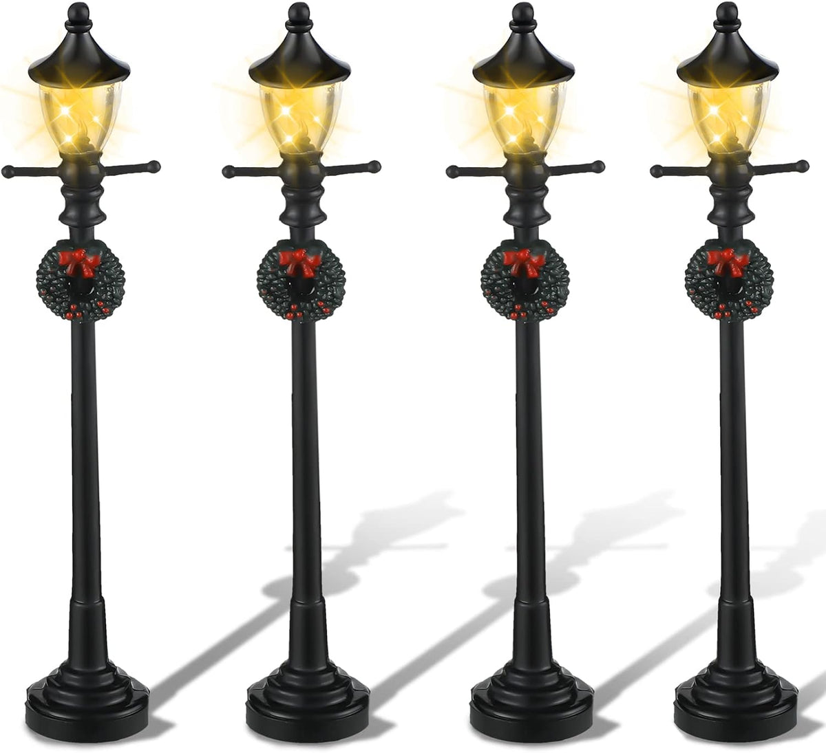 Mudder 12 Pcs Christmas Miniature Village Lamp Post Light - Vivid / 4