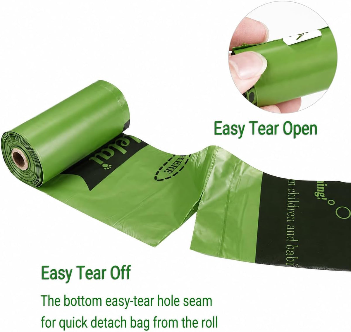 Dog Poop Bags Rolls with Dispenser, Keep Hands Clean 450 Count - 390- Green Scented - image 3
