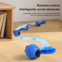 Interactive Cat Ball Cat Toys with 3 Model Smart Pet Toy Balls Rolling Ball with Tail for Bored Indoor Cats (Blue)