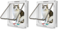 CEESC X-Large Cat Door for Pets up to 25 lbs, Weatherproof - White / XL- Inner size: 7.9"(W) x 8.7"(H) (Pack of 2)