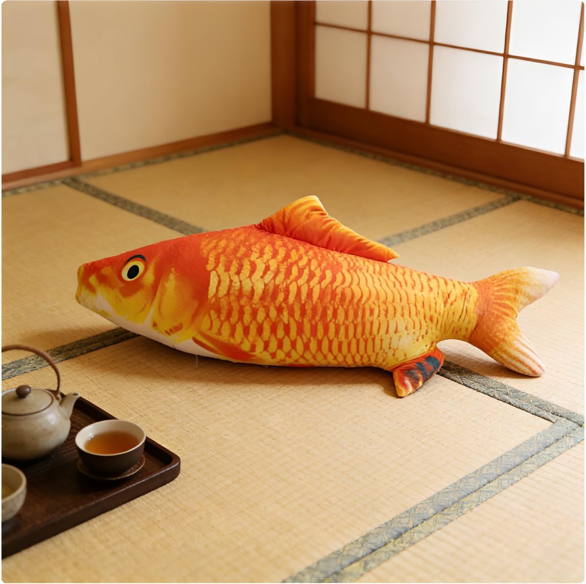 OPHRBU 24 inch fish plush pillow shaped like a realistic carp with soft short plush fabric - view 18
