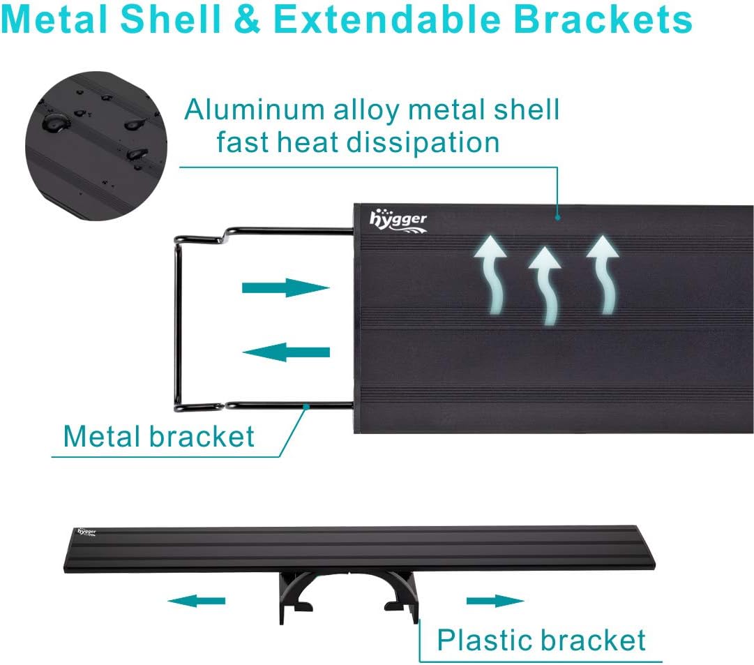 hygger 14W Full Spectrum Aquarium Light with Aluminum Alloy Shell - 20W (30-36 inch) - image 2