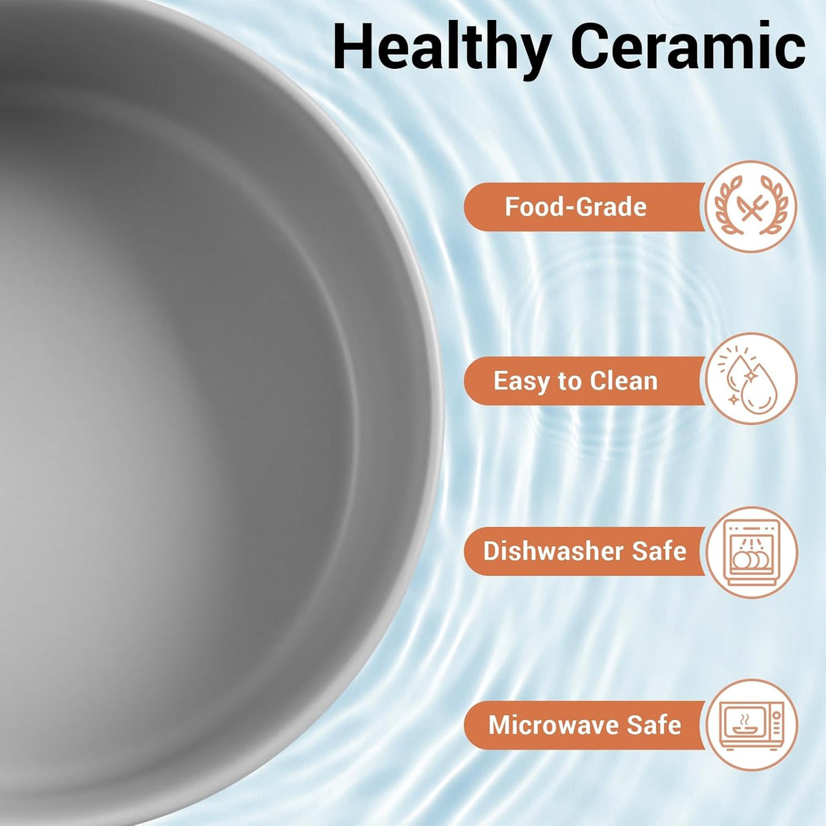 Elevated Dog Bowls, Ceramic Raised Dog Bowl Set with Anti-Slip and Non-Tip Metal Stand, 2 Pack Pet - Gray / 3.6 Cups | 2 Pack | For Medium Dogs - image 3