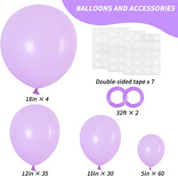 RUBFAC Gold Balloons Different Sizes Chrome Gold Balloon Arch Kit - Pastel Purple - image 2