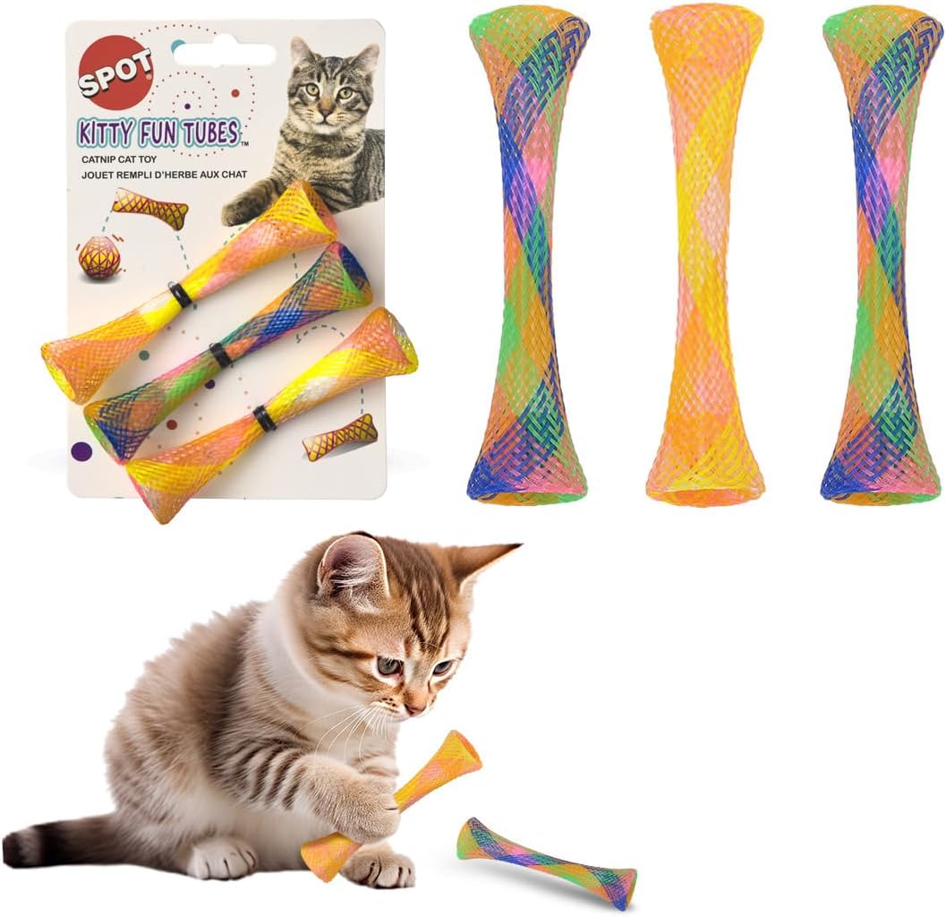 SPOT Kitty Fun Tubes Cat Toy with Catnip Inside