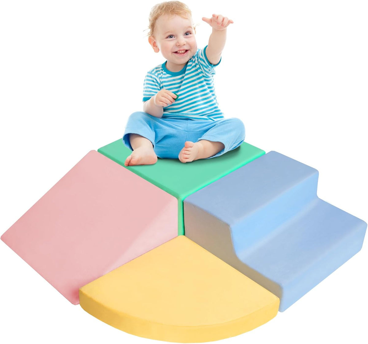 HHH HIKECUCAN 4-piece soft foam climbing blocks for toddlers with built-in ball pit - view 2