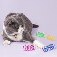 Cat Spring Toys 80 Pack, Colorful Plastic Coils Cat Kitten Spiral Spring Interactive Cat Toy for Swatting, Biting, Hunting