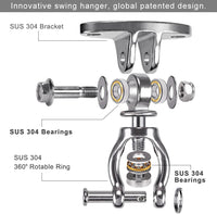 SELEWARE Silent Bearing Swivel Swing Hanger Stainless Steel Swing - Bearing Swing Hanger With Chain & Straight Spring - image 3