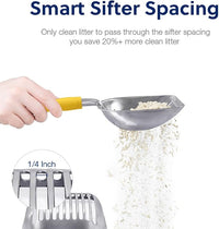 WePet Cat Litter Scoop, Aluminum Alloy Sifter, Kitty Metal Scooper, Deep Shovel, Long Handle, Poop Sifting, Kitten Pooper Lifter, Durable, Heavy Duty, for Litter Box
