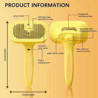 Pet Steam Brush Dog Four in One Multi-Purpose Cat Steam Brush Has Self-Cleaning Function Anti Static Massage Cleaning and Shedding Innovative Spray Function is Ideal for Cats and Dogs