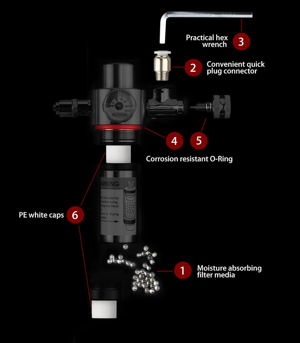 Aquarium CO2 Generator Double Runtime with Solenoid Valve 4L - Replacement kit - image 2