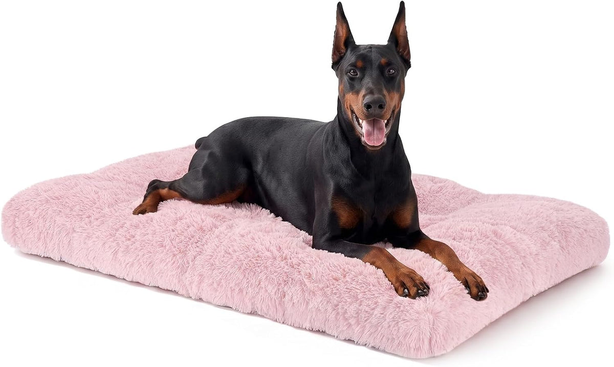 JOEJOY Large Dog Bed Crate Pad - 47.0"L x 29.0"W x 4.0"Th / Pink