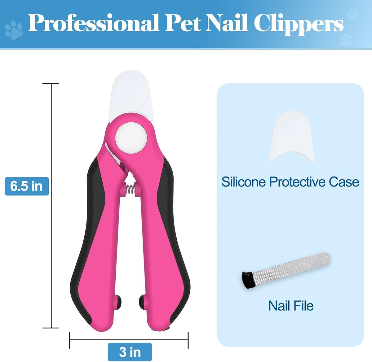 Swihauk Heavy Duty Dog Nail Clippers and Trimmers - Pink - image 2