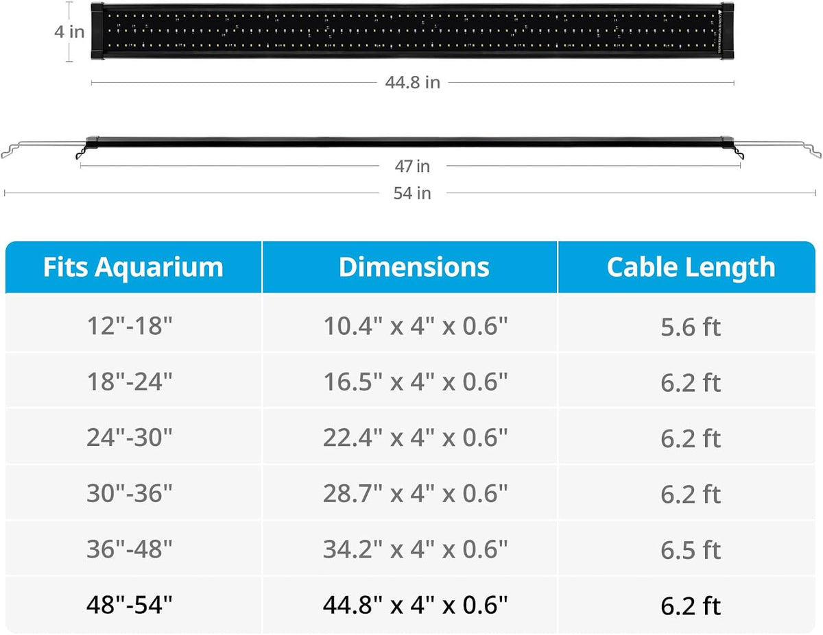 NICREW ClassicLED Plus LED Aquarium Light, 15W - 48 - 54 in - image 2