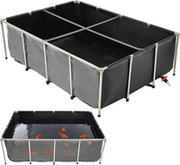 VEVOR Canvas Fish Pond, Turtle Pond - Black / 470 Gal /78.7x55x23.6 in / With Clear Panel