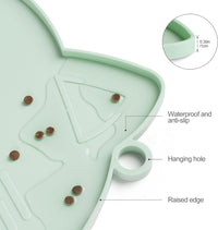 Coomazy Cat Food & Water Mat Thicker Non-Slip Silicone Mat - Cyan / 17.7''L x 10''W - image 3