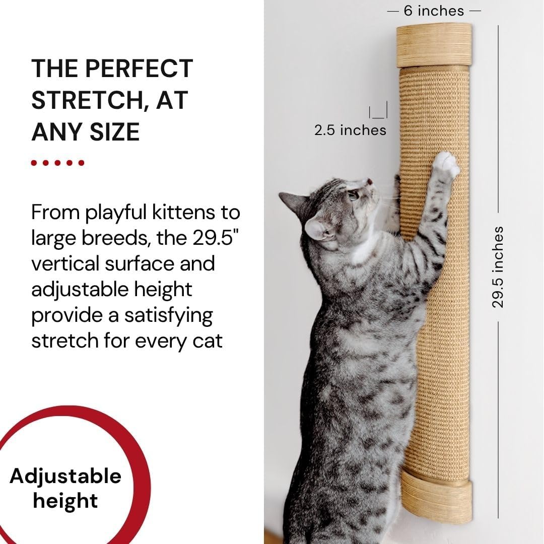 Wall Mounted Cat Scratcher, Replaceable Sisal Scratching Post – Essentials for Cats - image 4