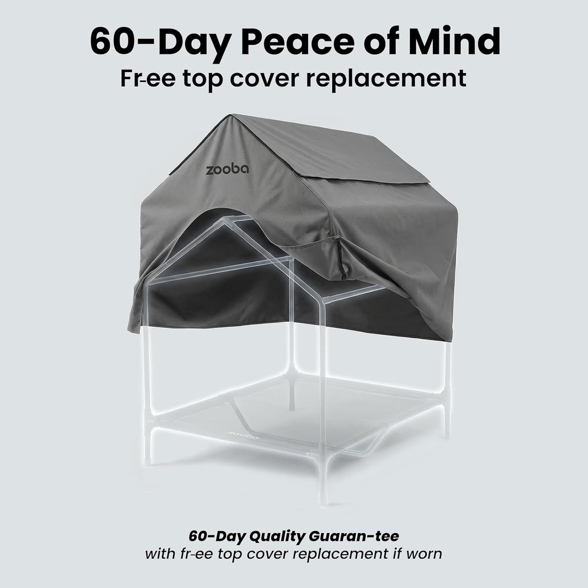Zooba Large Dog House Outdoor - Grey / X-Large: 48 inch - image 4