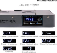 VIPARSPECTRA 165W LED Aquarium Light Dimmable Full Spectrum LED Reef - image 4