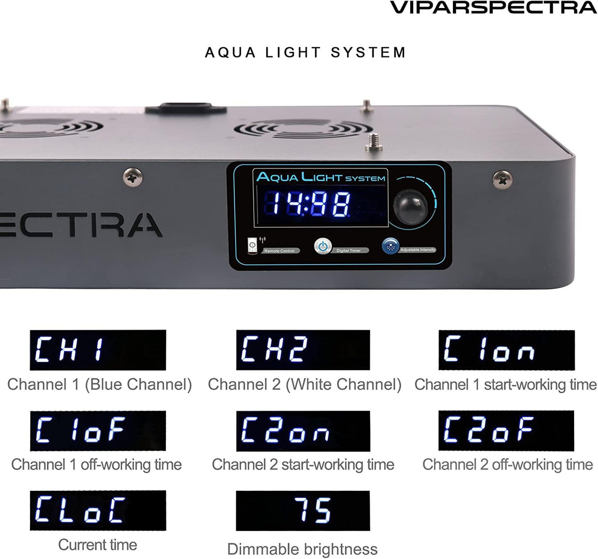 VIPARSPECTRA 165W LED Aquarium Light Dimmable Full Spectrum LED Reef - image 4