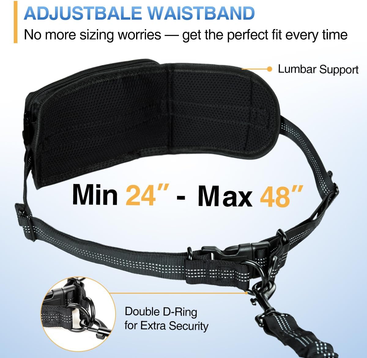 Kytely Hands Free Dog Leash with Zipper Pouch - For 1 Dog / Medium/Large - image 2