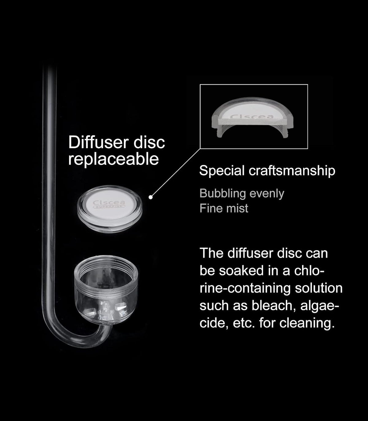Acrylic CO2 Diffuser with Integrated Bubble Counter for Aquarium - Acrylic diffuser(S) - image 2