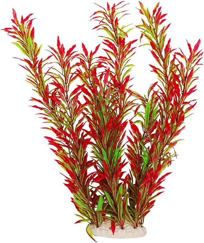DSkoiph 2 pcs Aquarium Decor Plastic Plants Extra Large 21 Inches - Wine - image 4
