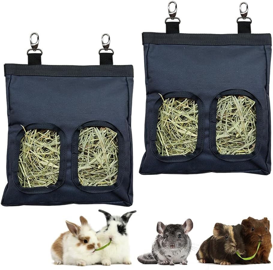 RIOUSSI Guinea Pig Hay Feeder - Black-2pack / M - 13"x9"x2"
