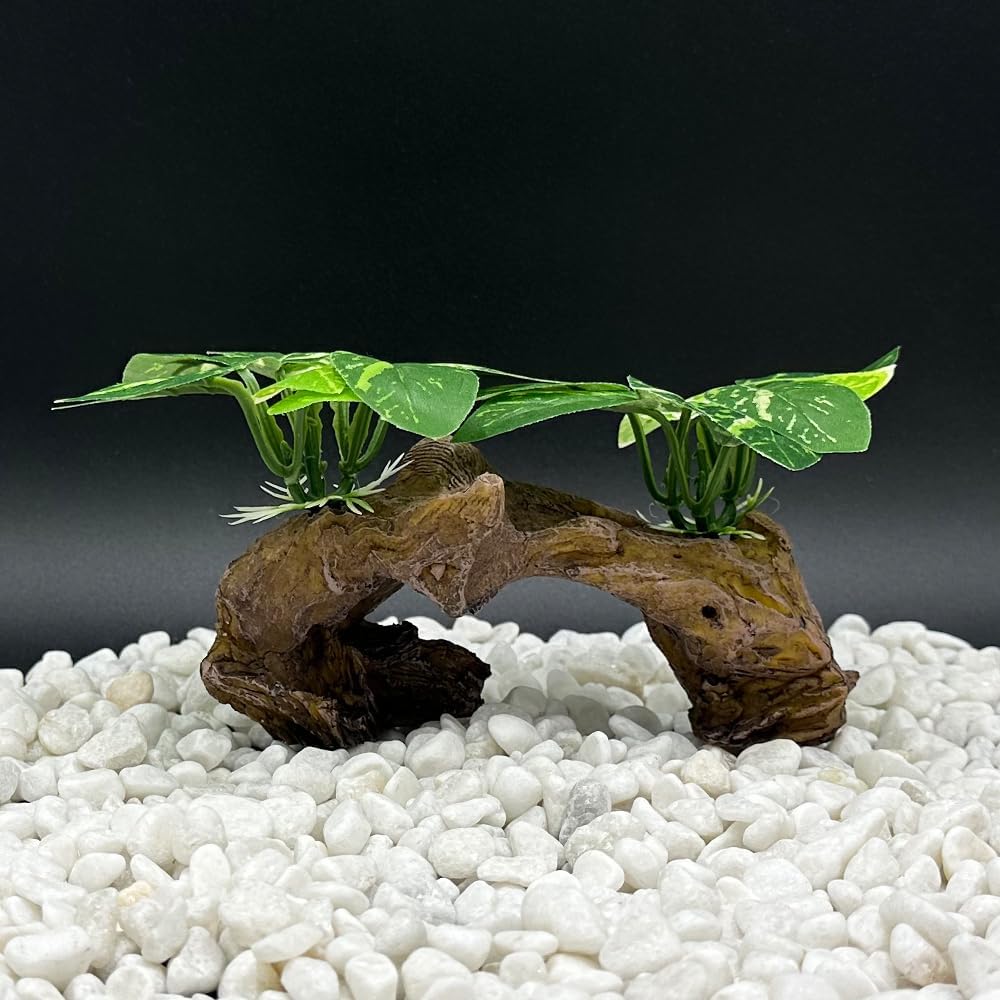 Fish Tank Decorations Aquarium Decor Ornaments Betta Silk Leaf pad - Type-d - image 2