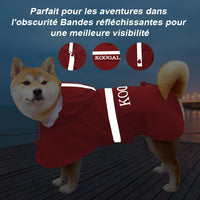 Dog Raincoat Waterproof Hooded, Medium Dogs - Red / 3XL-Fit for 33 to 44 pounds - image 3