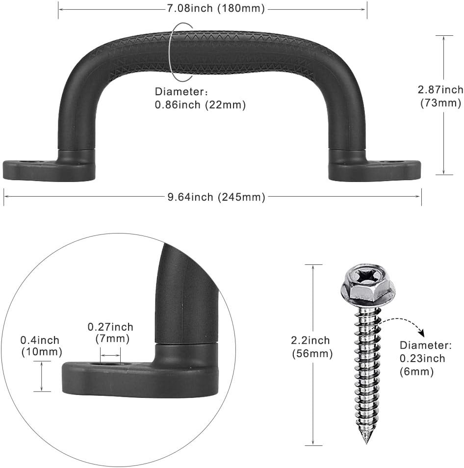 Dolibest Set of 4 Safety Playground Handles - Black-4pcs - image 2
