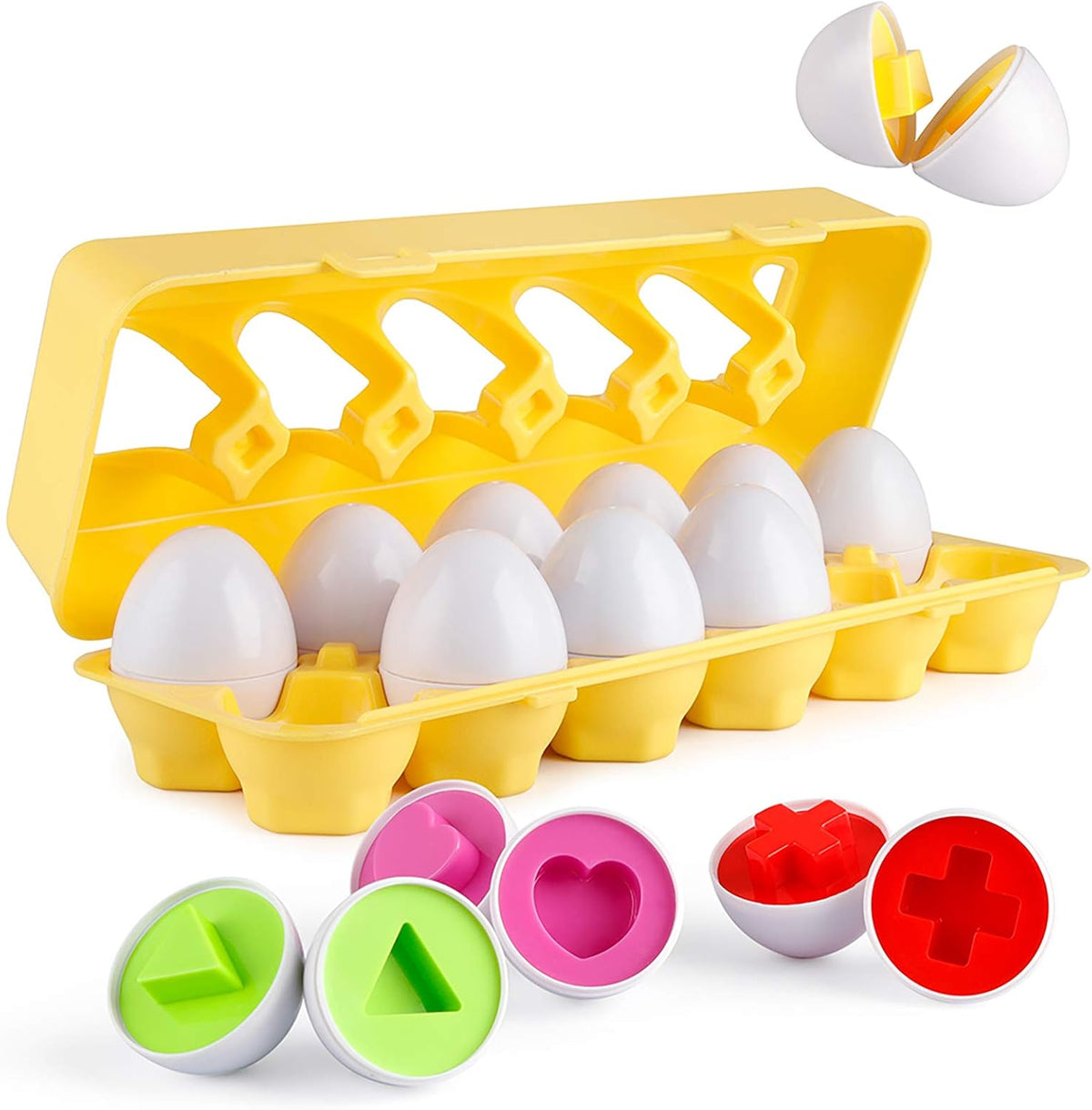 Coogam Matching Eggs 12 pcs Set Color & Shape Recoginition Sorter