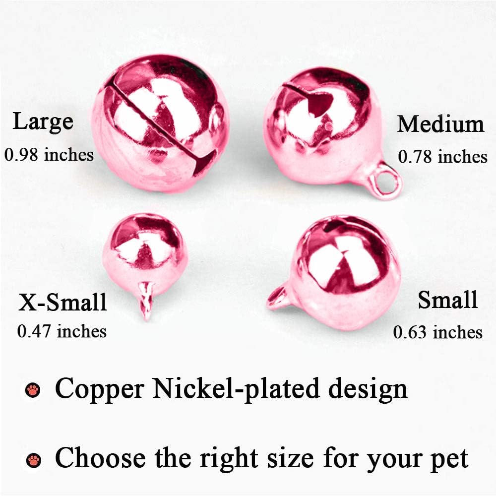 4 Sets Cat Bell for Dog Collar Charm Training Pet Pendant Accessories - X-S / Pink - image 4