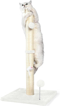 ANWA 32" Tall Sisal Cat Scratching Posts Tree for Indoor Cats Adults - Basic Cat Post Cream White