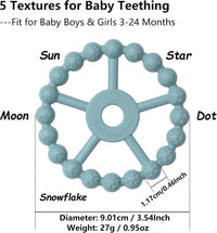 3 Pack Ring Teether Baby Infant Toys, Baby Essentials - Brown Green Blue - image 2