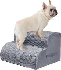 PAWSCRAT 4-Step Pet Stairs for High Beds & Sofas - LightGrey / 2-step 11.8"H
