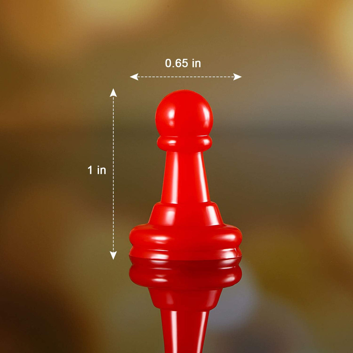 Gejoy 128 plastic board game pawns in eight colors, 1 inch tall - view 3