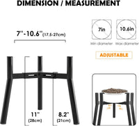 Dog Bowl Stand for Medium & Large Dogs, Adjustable Width 7-10.7" - Height: 11", Width: 7-10.6" / Black - image 4