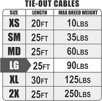 BV Dog Tie Out Cable 25 Feet - Heavy Duty Dog Lead up to 90 Pounds - Reflective & Rust-Free with Quick Release Swivel Clips & 360° Rotating Clasp - Tangle-Free Dogs Runner for Yard (Silver, Single)