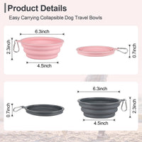 Kytely Collapsible Dog Bowls Medium - Grey & Pink / Medium - image 3
