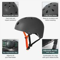 Skateboard Helmet Impact Resistance Ventilation for Youth & Adults – Fun for Kids & Family - Gray / Large - image 3