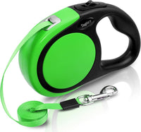 Taglory Retractable Dog Leash, One-Handed Brake, Up to 44 lbs - Green / Medium