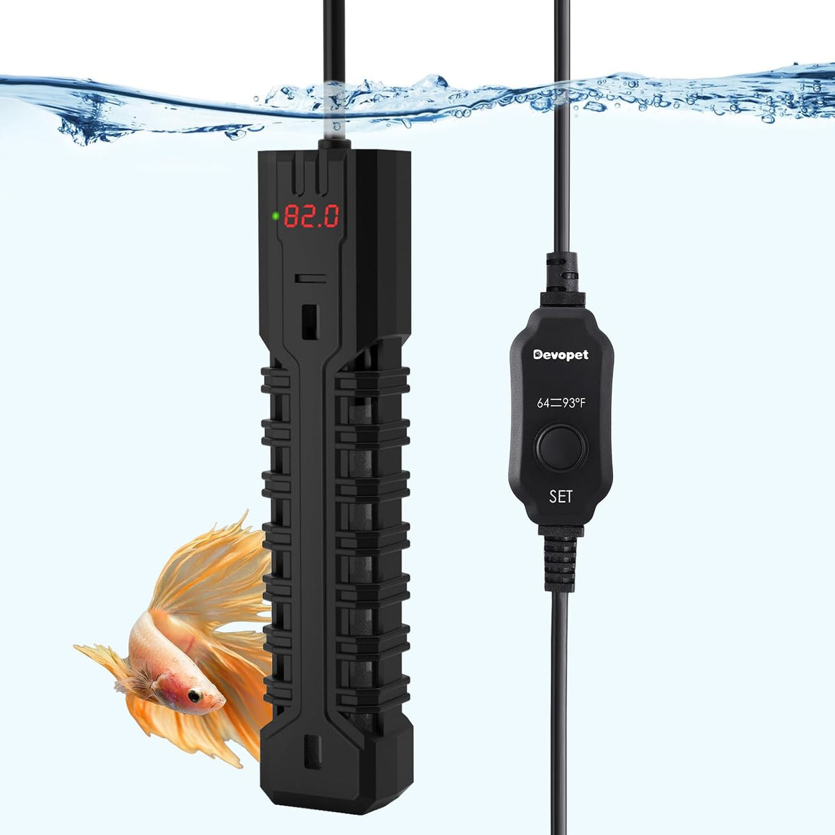 25W Aquarium Heater, Adjustable Small Fish Tank Heater - For 40-75 Gal
