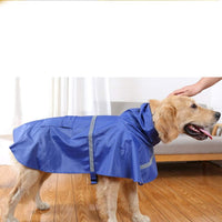Large Dog Raincoat Adjustable Pet Water Proof Clothes Lightweight - Blue / 2X-Large (Pack of 1) - image 2