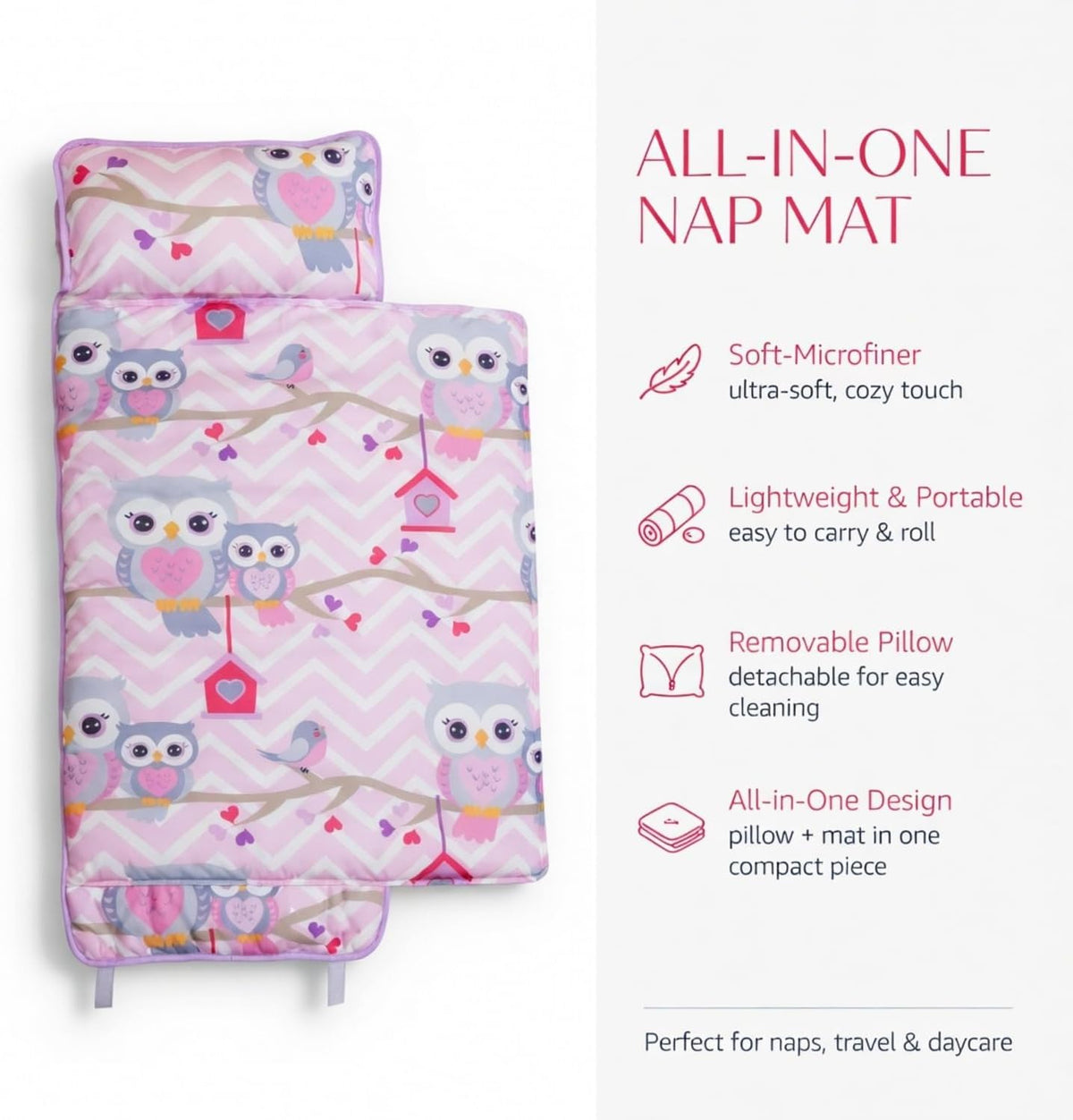 EVERYDAY KIDS Born to Dance Ballerina toddler nap mat with removable pillow and attached blanket - view 30