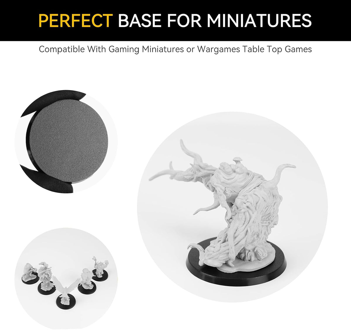 FIGURESLAB 100 black textured plastic miniature bases in 7 sizes - view 20
