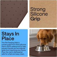 GORILLA GRIP Dog Food Mat, 100% Waterproof Silicone, 16x10 Beige – Essentials for Dogs - Brown / 26"l X 17"w - image 3